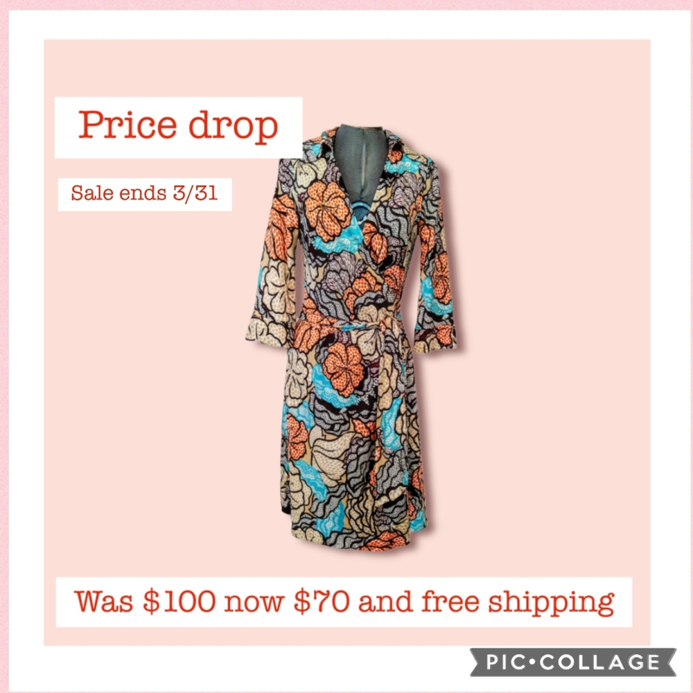 DIANE vonFURSTENBURG  Wrap Dress Size 10.